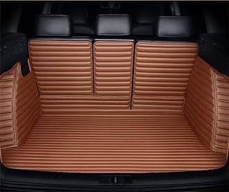 Car Trunk Mats for Toyota FJ Cruiser 2007-2016,All Weather Stripe Pu Leather Full Coverage Cargo Liners with Backrest Mat Protection Brown