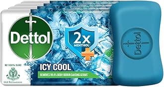 Dettol Intense Cool Bathing Soap Bar with Menthol (Buy 3 Get 1 Free - 75g each)