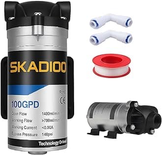 SKADIOO Full Metal RO Pump with 100% Copper Rotor, RO Booster Motor, RO Booster Pump 100gpd Original, Booster Pump for RO Purifier, Water Purifier all Type RO's, R) Water Pump, 1 piece, Silver