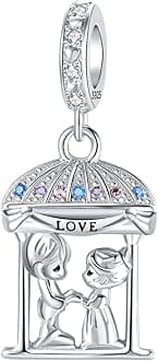 GOINEVA Butterfly Coffee Family Heart Charm 925 Sterling Silver Charm Fits Women's Charm Bracelet & Necklace Valentine's Day Mother's Day Jewelry Gifts for Women