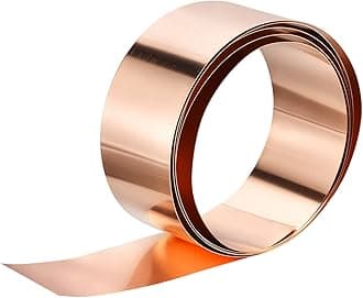 Uxcell99.9% Pure Copper Flashing, 1mm x 50mm x 1M Copper Metal Sheet Roll Copper Strip Metal Foil Plate for DIY Projects Electrical