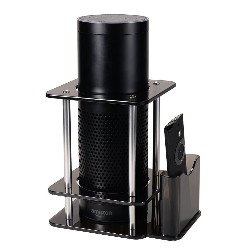 Speaker Stand for Alexa Echo Plus, All-New Echo 2nd Generation with Alexa Voice Remote Holder, Acrylic Black