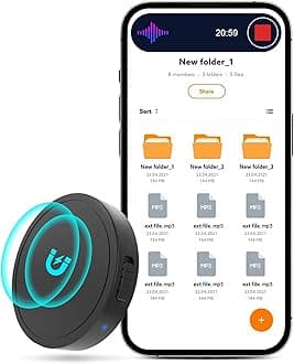 Nanezan 128G (1600 Hour) Magnetic Voice Activated Recorder - Recording Device MP3 Records with 70 Hours Battery Time, USB-C Audio Recorder for Work, Lectures, Meetings, Interviews