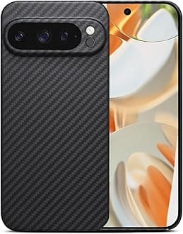 Ultra Thin and Lightweight Aramid Carbon Fiber Case for Google Pixel 9 Pro Black