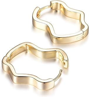 Chunky Gold Earrings for Women Knot Link Circle Statement Drop Dangle Classic Earrings Studs Trendy