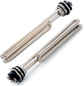 02722/02723 Water Heater Element 4500W 240V, TOP-HEATER Screw-in Foldback Water Heating Element Duron Style Low Watt Density Electric Water Heater 2 Pack Replacement Part, Copper/Nickel,2Pack