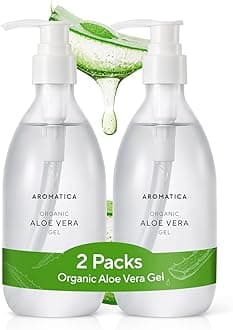 Organic Aloe Vera Gel Gift Set 300ml each – Vegan Body Moisturizer for Irritated Skin, After-Sun Skin Care