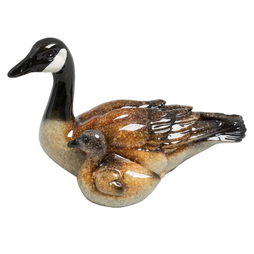 Canada Goose with Gosling Figurine