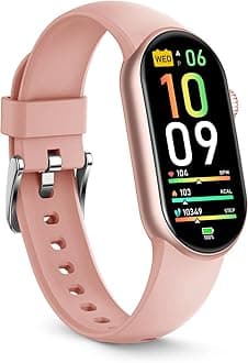 FITVII Ole Fitness Tracker, 1.6'' AMOLED Fitness Watch with 24/7 Heart Rate and Blood Pressure Monitor, Blood Oxygen Sleep Tracking Step Calories Counter IP68 Waterproof Activity Tracker for Women Men