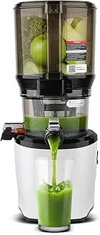 Kuvings AUTO10 Cold Press Juicer White - Hands-Free Masticating Juicer With 240W Motor - Quiet Electric Machine With 100 Ounce Batching Hopper for Juice, Smoothies, Nut Milk, and Sorbets