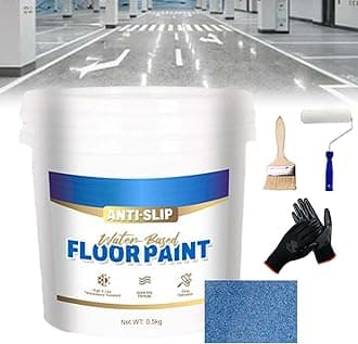 Wear-Resistant Anti-Slip Self-Leveling Epoxy Floor Paint, High-Gloss Marble Effect Epoxy Floor Coating, Epoxy Floor Paint for Concrete, Anti-Slip Quick-Dry Water-Based Garage Floor Paint (Blue)