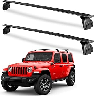 Tuyoung Roof Rack Cross Bars Lockable Compatible with Jeep Wrangler JK JL Gladiator JT 2007-2026, 2 & 4 Door 220lbs Heavy Duty Aluminum Crossbars Rooftop Kayak Bike Luggage Racks