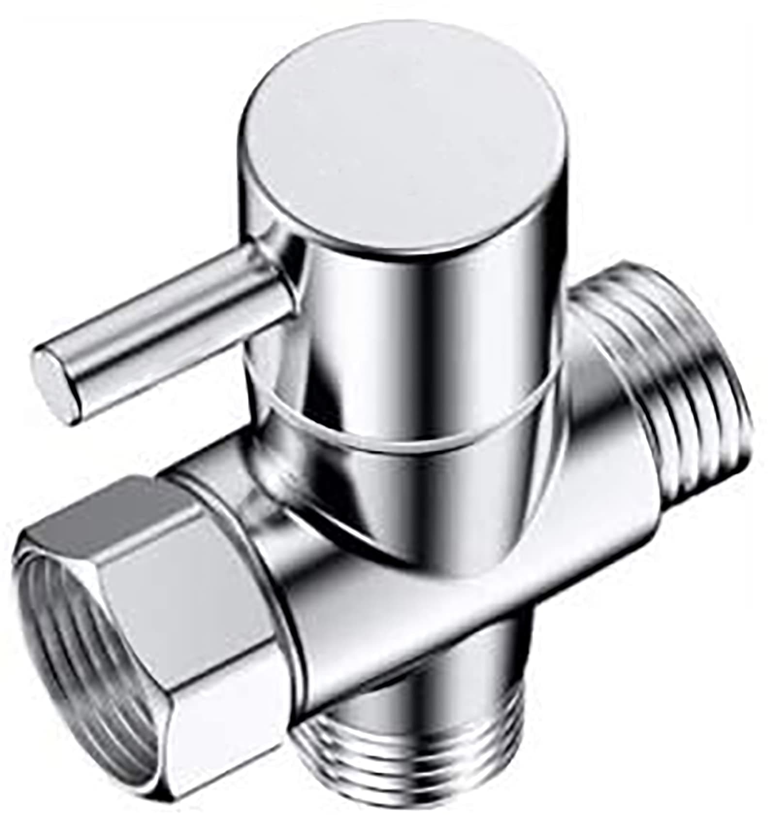 100% Solid Brass Shower Arm Diverter,G 1/2 3 Way Shower Diverter valve For Hand Held Showerhead and Fixed Spray Head Diverter Polished Chrome