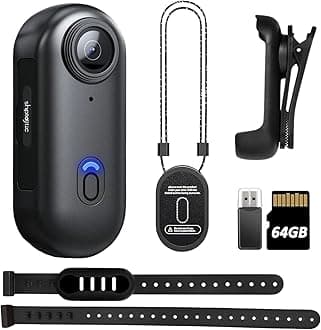 SHPTDJTIC 4K Body Camera, Thumb Size Cam,Wearable Camera with 360°Rotatable C...