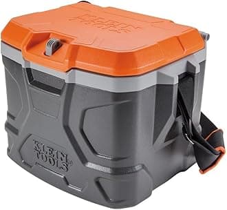 Klein Tools 55600 Work Cooler, 17-Quart Lunch Box Holds 18 Cans, Keeps Cool 30 Hours, Seats 300 Lb, Tradesman Pro Tough Box