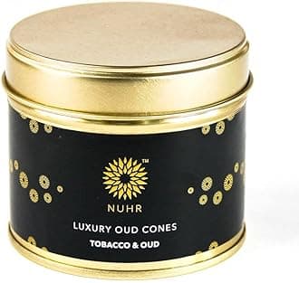 HOME Incense Cones Tobacco & Oud Luxury / 20 Strong Scented Cones/Bakhoor alternative/Lasting Fragrance Aroma Natural Authentic Agarwood for Aromatherapy, Meditation & Stress Relief Refreshing