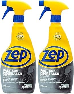 Zep Fast 505 Cleaner and Degreaser - 32 oz (Case of 2) ECZU505322 - Fast Acting, Removes Oil, Grease, and Dirt from Tools, Decks, Grills, Plastic, and Even Grease-Stained Laundry