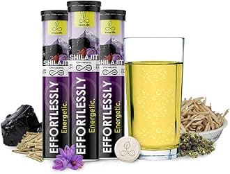 World's First 500 mg Shilajit Effervescent 21 Tablets (Pack of 3)- with Ashwagandha, Gokshuru, Saffron & Safed Musli | Shilajeet For Vitality, Endurance, Helps Boost Stamina, Glowing Skin
