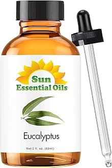 Sun Essentials Oils - 2 oz Eucalyptus Essential Oil with Dropper for Diffuser, Skin, Aromatherapy Massage, Humidifier, Scent for Candle, Lotion & Soap Making at Home, Fragrance for Room