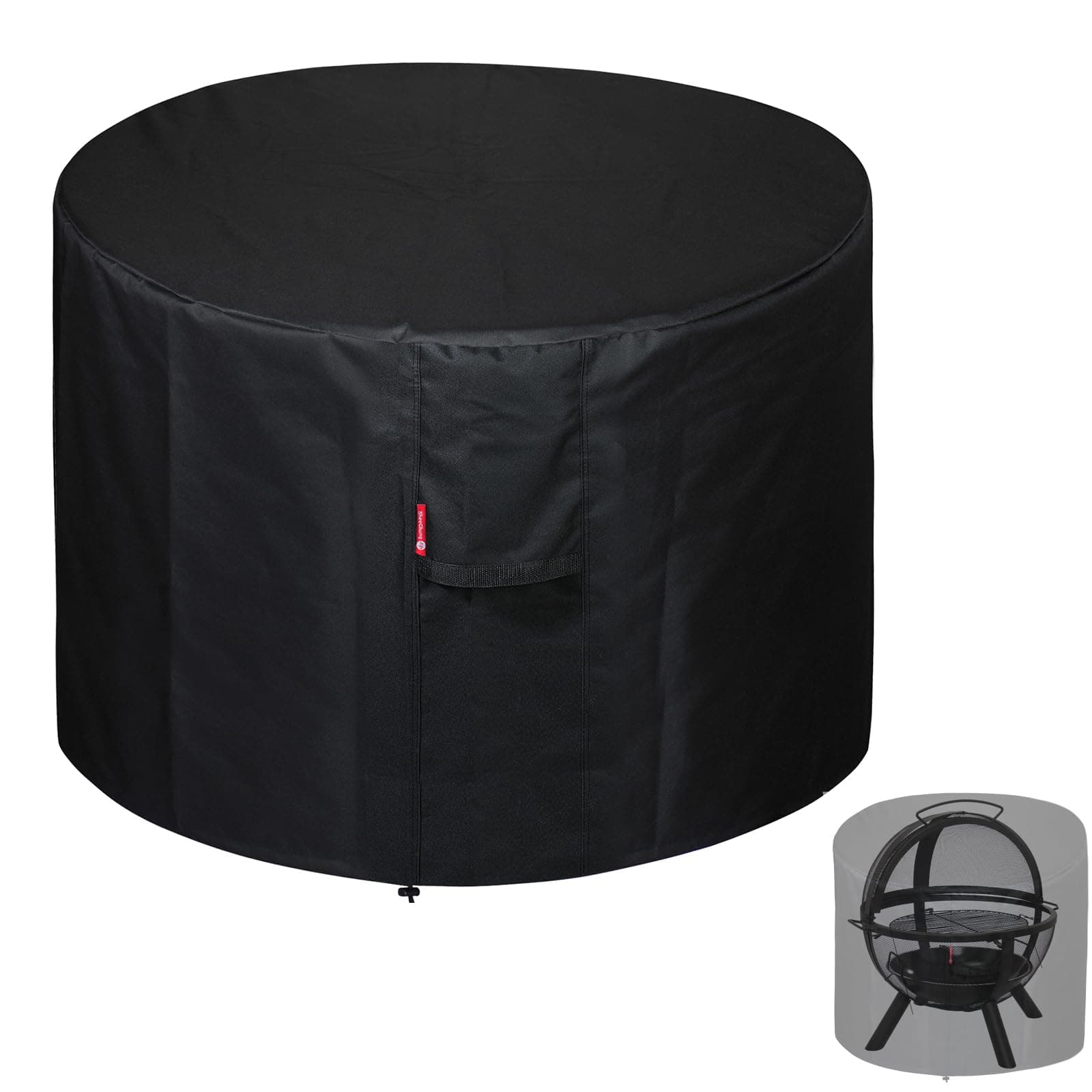 SheeChung Fire Pit Cover 36"x34" for Ikuby Fire Pit Sphere,Waterproof Heavy Duty 600D Round Fire Pit Cover for Outdoor Large Globe/Ball Firepit,Fits Propane Gas Fire Pit