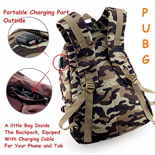 Rabake Popular Games PLAYERUNKNOWN’S BATTLEGROUNDS PUBG Theme LV3 Backpack Outdoor Camping Cycling Canvas bag