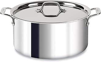 4506 Stainless Steel Tri-Ply Bonded Dishwasher Safe Stockpot with Lid / Cookware, 6-Quart, Silver 8-Quart 8701004410