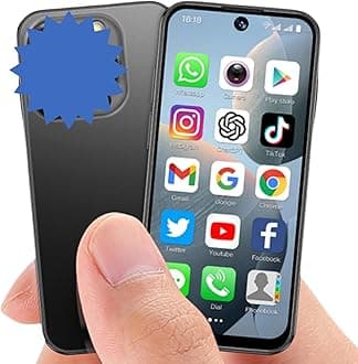 Mini Phone World's Smallest Mini Smartphone with 3.88'' HD Screen Android Unlocked Face ID 2G+16G Quad Core Dual Sim Mobile Phones for Student Best Gift for Kids (Black)