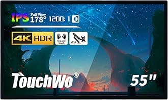 55 inch Interactive Touchscreen Monitor, Smart Board with 4K Display, Win-10 Electronic Whiteboard Touch Screen PC for Office and Classroom, Core i5 RAM 4G & ROM 128G