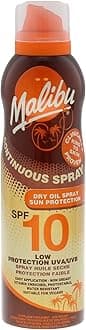 Malibu Sun SPF 10 Continuous Dry Oil Spray for Tanning with Shea Butter Extra...