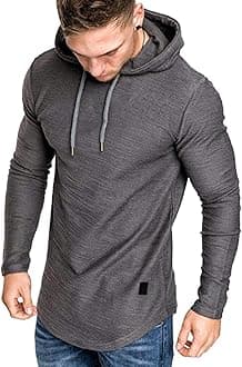 Mens Fashion Athletic Hoodies Sport Sweatshirt Solid Color Fleece Pullover