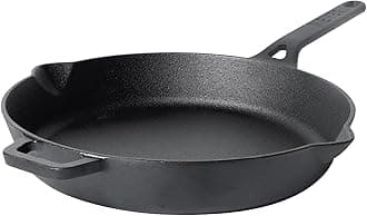 Pre-Seasoned Cast Iron Frypan | Cast Iron Skillet | Frying Pan | Iron Fry Pan | Cast Iron Utensils for Cooking, Gas and Induction Compatible, 26cm, Black