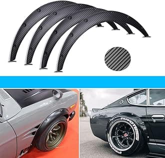 DREAMIZER 4x 2"/50mm Flexible Car Fender Flares Universal Extra Wide Body Kit Wheel Arch Protector,Carbon Fiber