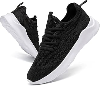 Mens Sports Shoes Tennis Shoes Running Shoes Walking Shoes Fitness Shoes Slip On Shoes Outdoor Casual Shoes Lightweight Comfortable Non-Slip and Durable Black White UK 9.5