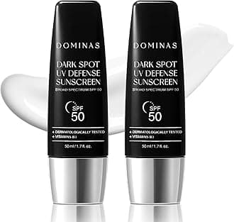 SPF 50 DOMINAS Sunscreen (Pack of 2, 1.7fl oz*2) - Korean Skin Care, UV Defense Sunblock, No White Cast, Non-Greasy, Hydrating, Lightweight Protection for Face & Body, Niacinamide, Sun Cream