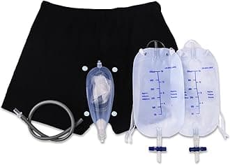 Wearable Urine Bag,Male Urinal Bag,Men's Incontinence Briefs Set,Incontinence Pants for Men,Reusable Portable Male Collection Bags Urinal System for Men Elderly