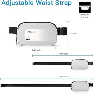 Telena Belt Bag for Women Men Fashionable Crossbody Fanny Pack for Women Trendy Waist Bag with Adjustable Strap Grey