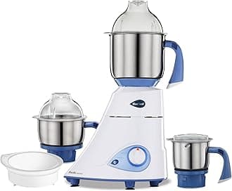 Blue Leaf Diamond 750-Watt Mixer Grinder with 3 Jars, Blue/White