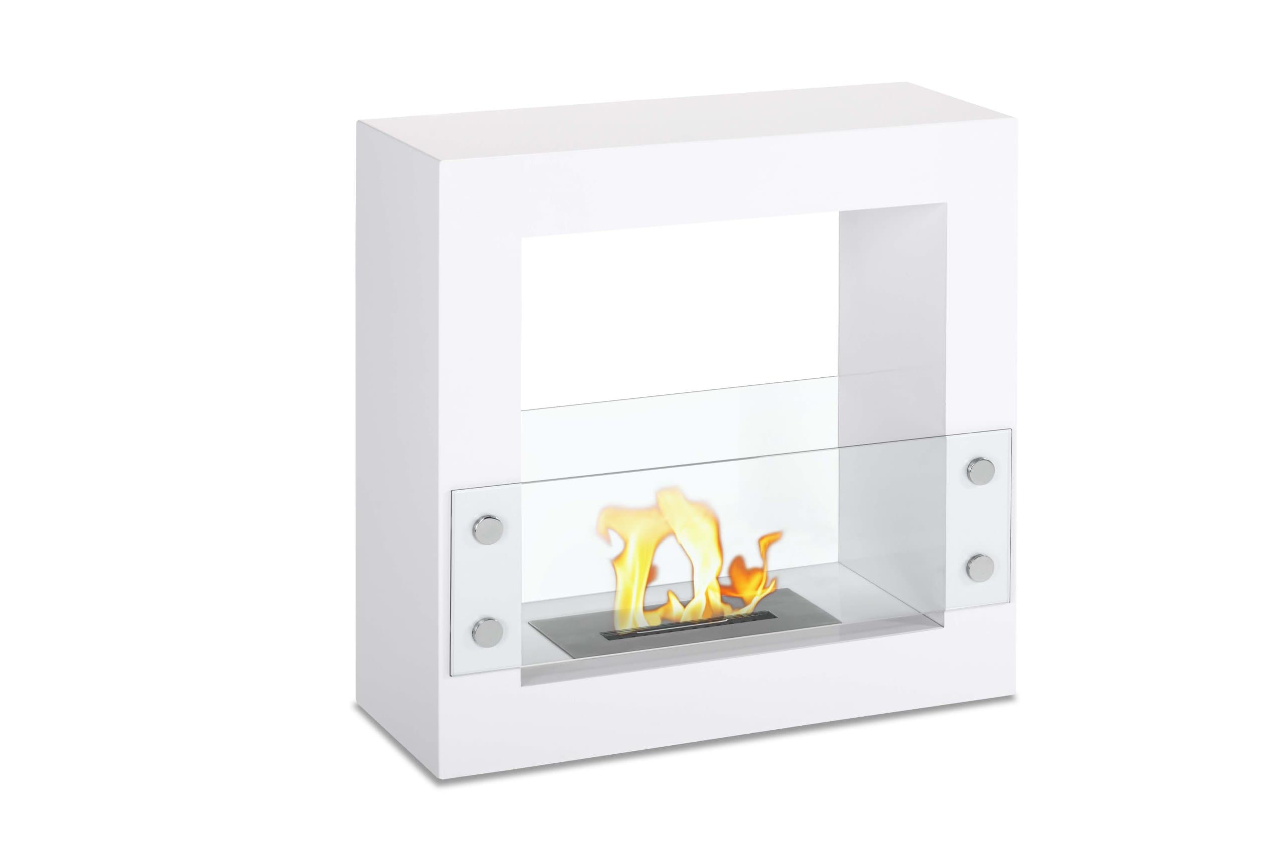 Freestanding Ventless Bio Ethanol Fireplace - Tectum Mini White | Ignis