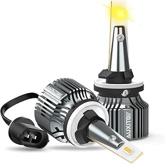 AUXITO 880/899/893 LED Fog Light Bulbs, 3000K Amber Yellow, 30W 6000LM 400% Brightness, Wireless, Plug and Play, Long Lifespan, Can-bus Error Free, 885 DRL Replacement for Chevy, Ford, GMC, Pack of 2