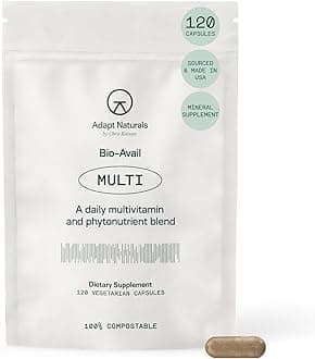 Adapt Naturals Multivitamin for Women & Men, Bioavailable Easy-to-Absorb Multivitamin Daily Supplement with Biotin, Niacin, Vitamin A, B, C, D, E, K1, Zinc, Magnesium - Immune Support - 30 Day Supply