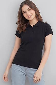 Wear Your Opinion Womens Polo Collar Neck T-Shirt Top (Design: Solid)