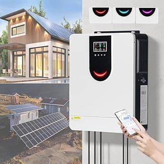 1Kw-10.2Kw Solar Hybrid Inverter (Smart App Control), 12-48V to 220V & Built-in 40-160A MPPT Controller, Work with Various Types of Batteries, for Homes/Rvs,DC12V-1.0KW