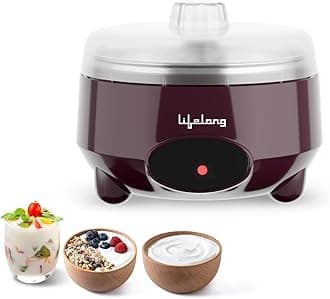 Lifelong Yogurt & Curd Maker for Home | Automatic Curd Maker with Auto Temperature Regulation | Electric Probiotic Yogurt Maker Machine for Kitchen (1 Litre) | 304 Stainless Steel Container (LLECM18)