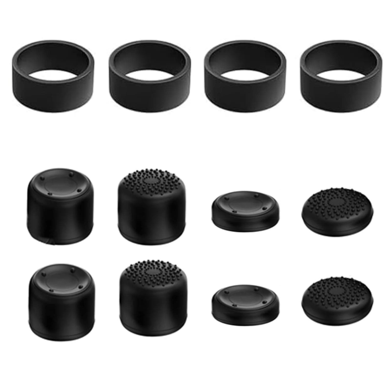 Thumb Grips Caps Compatible with Lenovo Legion Go 2/Rog Ally X/PlayStation Portal,Analog Stick Caps with Joystick Protector Rings for PS5 Portal Midnight Black/Legion Go Controller-Black