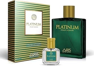 ARIS Platinum Eau de Parfum for Men – Long-Lasting Fresh Aquatic Cologne Spray – 100ml Men’s Perfume for Daily & Evening Wear – Comes with Extra 15ml Sample (Random Scent Included)