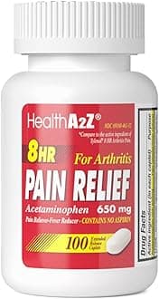 Pain Relief Extended Release | Acetaminophen 650mg | 8 Hours | Arthiritis Pain | Pain Reliever - Fever Reducer | Contains no Aspirin (100 Count)