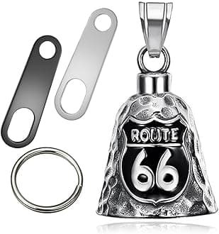 Motorcycle Bell Guardian Angel Motorcycle Accessories Handful Good Luck Bells & Drive Safe Pendant Lead-Free Pewter Bike Bell for Men Women Guard Riding Safety