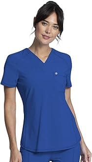 Cherokee Infinity V-Neck Nurse Scrub Top for Women with Rib-Knit Panel and Tuckable CK687A