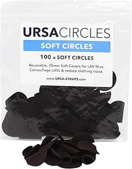 URSA Soft Circles: Reusable Soft Covers That Provide a Shield Against the Wind and Camouflage for Lavalier Mics. (100x Soft Circles, Brown)