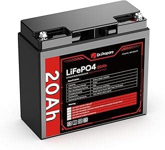 12V 20Ah LiFePO4 Lithium Battery with Grade A+ Cells, 4000+ Deep Cycle Lithium Iron Phosphate Rechargeable Battery with 20A BMS for Fish Finder, Solar, Lighting, Alarm System